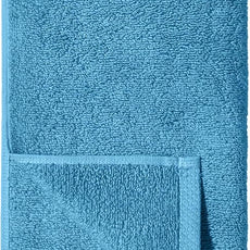 Amazon basics Lightweight quick-dry hand towels - 100% cotton, 8-pack, 28 x 16 inches, lake blue