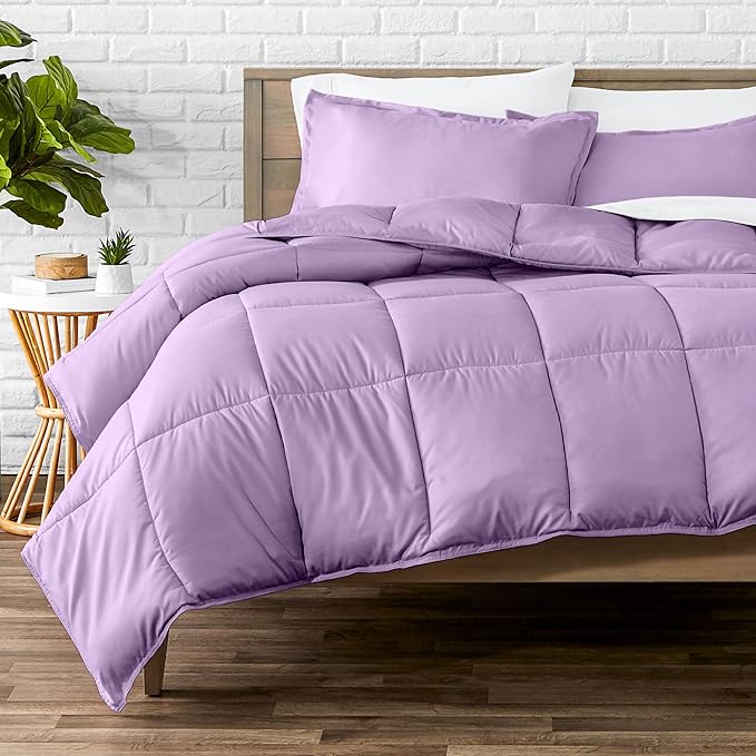 Bare Home Comforter Set - Oversized Queen Size - Ultra-Soft - Goose Down Alternative - Premium 1800 Series - All Season Warmth (Oversized Queen, Lavender)