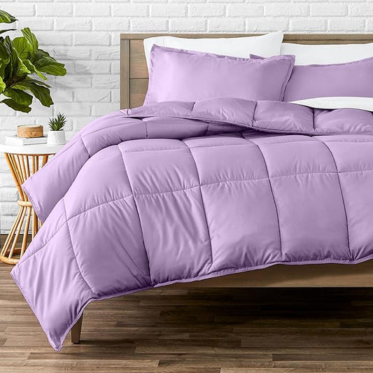 Bare Home Comforter Set - Full Size - Ultra-Soft - Goose Down Alternative - Premium 1800 Series - All Season Warmth (Full, Lavender)