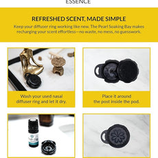 Essence Pearl Travel Case - Wearable Aromatherapy Kit with Nasal Diffuser Rings, Soaking Bay, and 5mL Essential Oil – Portable Wellness Gift Set for On?The?Go Self Care