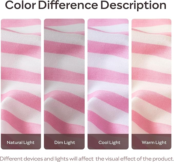 JELLYMONI Queen Duvet Cover Set, Cotton Duvet Cover 2 Pieces with Zipper Closure, 1 Duvet Cover and 2 Pillowcases(Pink with White Striped)