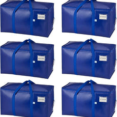 VENO 6 Pack Moving Bags, Upgraded Heavy Duty, Moving Boxes Alternative, Packing Storage Supplies for Dorm Room Essentials with Zipper for Clothes, Large Totes for Packaging (Blue, 6 Pack)