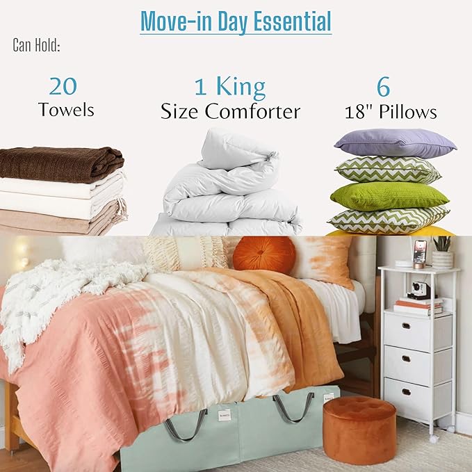 VENO 2 Pack Moving Bags and Large Christmas Decoration Storage Bins with lids. Alternative to Moving Boxes, Packing Supplies for College. Heavy Duty Totes (Shiny Light Green, 2 Pack)