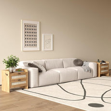 Rattan Nightstand, Bedside Table with Type-C Charging Station - 2 Storage Drawer Space, Boho End Table Side Table for Bedroom Office, Large Night Stand with Charging Port