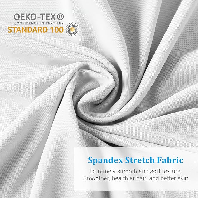 Avolare 2 Pack Pillow Cases Queen, Stretch Cooling Pillowcases for Hair Skin and Hot Sleepers, Arc-Chill Q-max>0.5 Soft Silky Pillow Covers with Zipper for Standard & Queen Size Pillows - White
