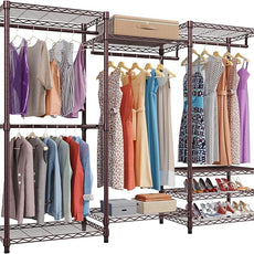 VIPEK V5 Portable Closet Wardrobe Heavy Duty Clothes Rack Metal Freestanding Clothing Racks, Adjustable Custom Closet Racks with 4 Hanging Rods & 8 Shelves, 68.9