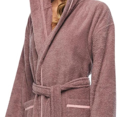 Arus Women's Hooded Classic Bathrobe Turkish Cotton Robe with Full Length Options