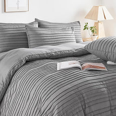 NEXHOME PRO Duvet Cover Queen Size, Grey 3 Pieces Boho Tufted Duvet Cover Set, Soft and Lightweight Microfiber Comforter Cover Set for All Season (Grey Queen, 90 x 90)-No Comforter