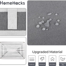 HomeHacks 2 Pack Large Laundry Baskets, Waterproof, Freestanding Laundry Hampers, Collapsible Clothes Hamper with Reinforced Handles in Laundry, College Dorm, Bathroom, Bedroom (Grey+Pink, 88Lx2)