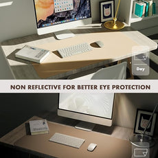 YSAGi Double-Sided Desk Pad, Leather Desk Mat, Eco Cork Desk Pad Protector,Large Mouse Pad,Waterproof Desk Blotter for Office/Home(Apricot+Cork, 47.2