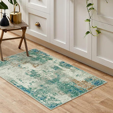 Lahome Modern Abstract Area Rug - 2x3 Small Entryway Rug Washable Rugs for Kitchen Non-Slip Soft Front Indoor Doormat Low Pile, Accent Throw Carpet for Bathroom Laundry Floor Mats,Green/Grey