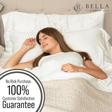 Bella Coterie Luxury Bamboo Viscose 34” Split Top King Size Sheet Set | 1 Fitted Sheet for Sleep Number & Adjustable Beds | 100% Organically Grown | Cooling & Soft | 18” Deep Pocket [Ivory]