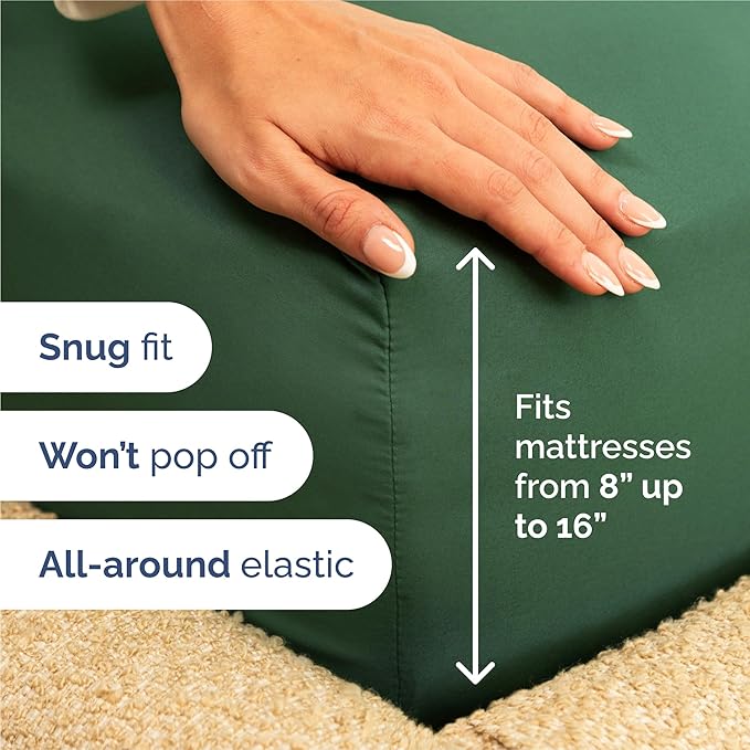 King 6 Piece Sheet Set - Cooling & Breathable Bed Sheets - Hotel Luxury Bed Sheets for Women, Men, Kids & Teens - Comfy Bedding w/Deep Pockets & Easy Fit - Soft & Wrinkle Free - King Emerald Sheets