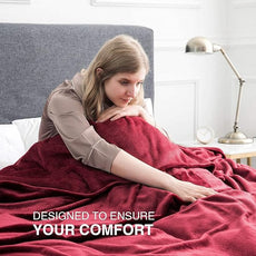 IR Imperial Rooms Fleece Blankets Queen Size 90x90 Inches- 8 Pack - Super Soft Fluffy Throw Blanket for Sofa and Bed - Warm and Cozy Lightweight 400 GSM Microfiber Bed Throws Blankets (Burgundy)