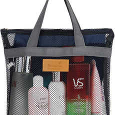 Mesh Shower Caddy Bag Portable Hanging Toiletry and Bath Organizer with Zipper for Travel, Gym, Camping, College Dorms, Beach