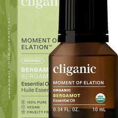 Cliganic Organic Bergamot Essential Oil, 100% Pure Natural for Aromatherapy | Non-GMO Verified (Packaging May Vary)