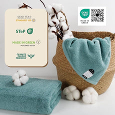 SEMAXE Bath Towel for Bathroom, 100% Cotton Towel with Hanging Loop and Smart Tag, Hotel & Spa Quality Soft Absorbent Towel, Gift Box Packaging, 1 Pc Blue Bath Towel, 54