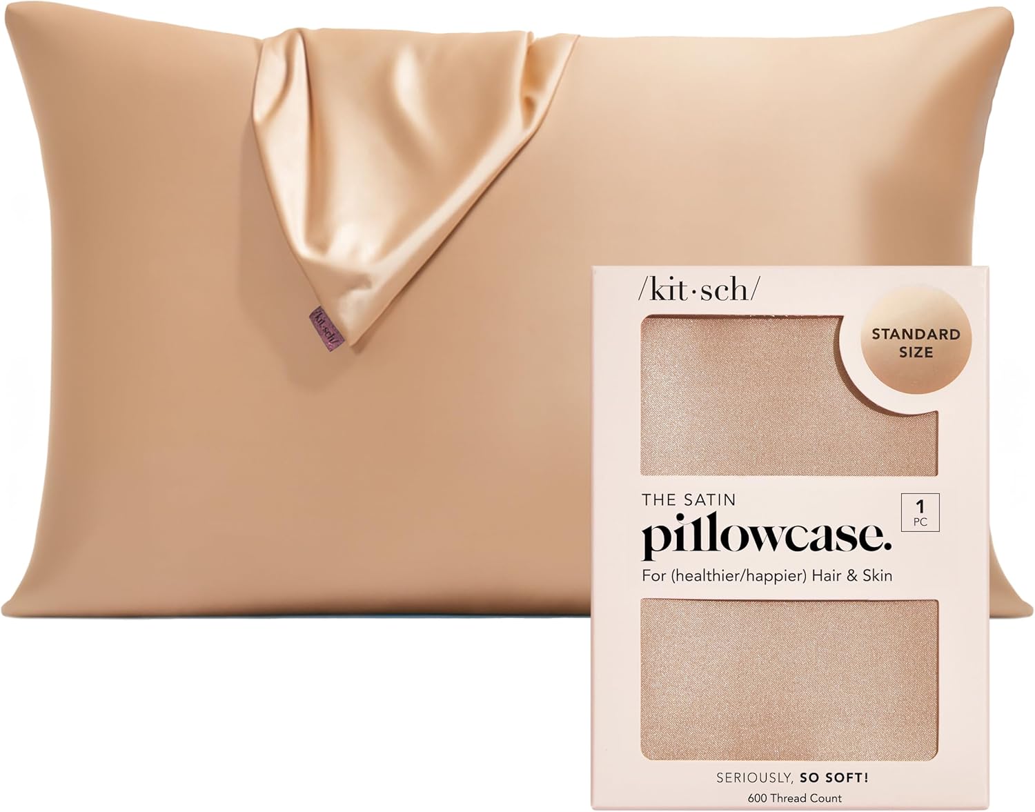 Kitsch Satin Pillowcase with Zipper for Hair & Skin - Softer Than Silk Pillow Cases, Smooth Cooling Satin Pillow Case, Wrinkle-Free, Machine Washable, Pillow Cases Standard Size 19x26 - Lavender Dormly