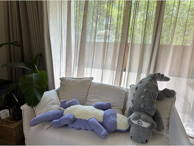 Hofun4U Alligator Plush Pillow, 61 inch Alligator Stuffed Animal, Home Decoration Christmas Valentine’s Birthday Gift for Boys Girls Adults Kids (Grey)