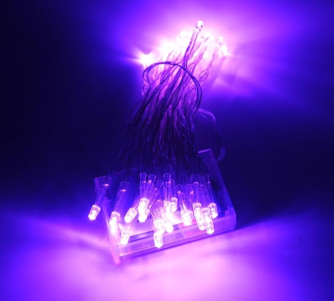 Karlling Battery Operated Purple 40 LED Fairy Light String Wedding Party Xmas Christmas Decorations(Purple,5 Pack)