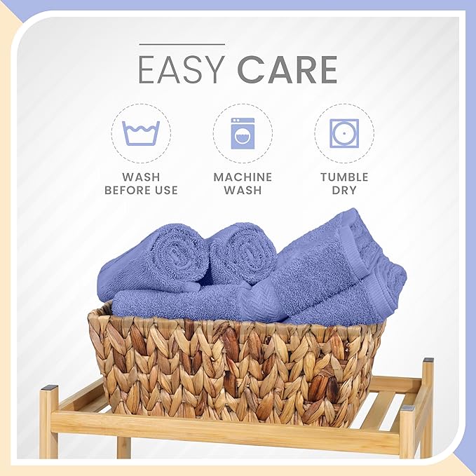Martex 6-Piece 100% Ringspun Cotton Towel Set | Quick Dry | Super Absorbent & Soft | Lightweight | 2 Bath Towels | 2 Hand Towels | 2 Wash Cloths | Lavender