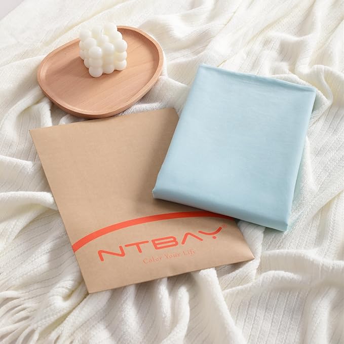 NTBAY Queen Cotton Pillowcases - Envelope Closure 20x30 Pillowcases Set of 2, Breathable and Soft Bed Pillow Cases, Aqua