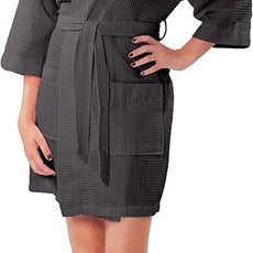 Turquaz Lightweight Short Robes For Women Waffle Kimono Bathrobe - Soft, Fast-Drying, Long-Lasting Cotton Blend