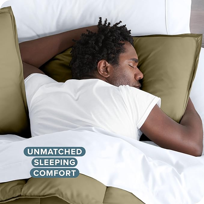 Bare Home Bedding Duvet Cover King Size - Premium 1800 Super Soft Collection - Lightweight, Cooling - Soft Breathable Bedding Duvet Cover (King, Olive)