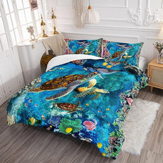 CVHOUSE Ocean Sea Turtle Comforter Set - Kids Teens Bedding Decor Quilt Set Full Size