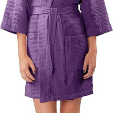 Turquaz Lightweight Short Robes For Women Waffle Kimono Bathrobe - Soft, Fast-Drying, Long-Lasting Cotton Blend