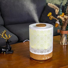 BlueHills 2500 ML Humidifier with Essential Oil Diffuser Combo Aroma Home Décor Design for Large Bed Bath Kids Baby Living Rooms Big Capacity LED Lights Scent Ultrasonic Cool Mist Wood Grain F006