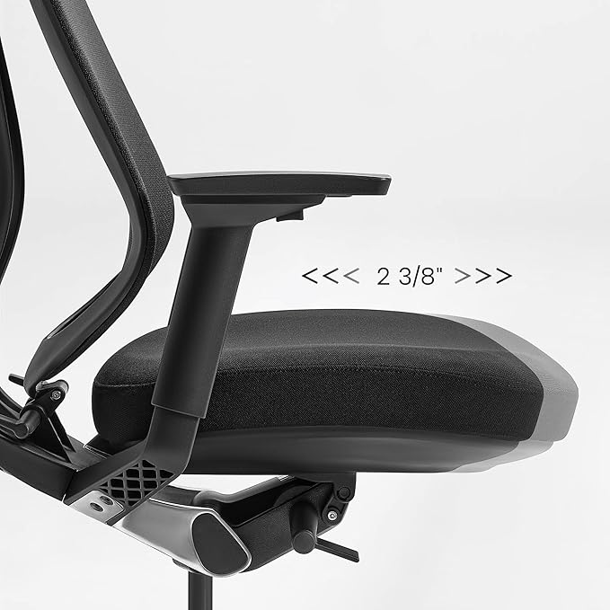 EUREKA ERGONOMIC Lira Office Chair, Ergonomic Desk Chair with 3D Armrests, Adjustable Seat Depth, Mesh Computer Chair with Lumbar Support for Home Office(Black)