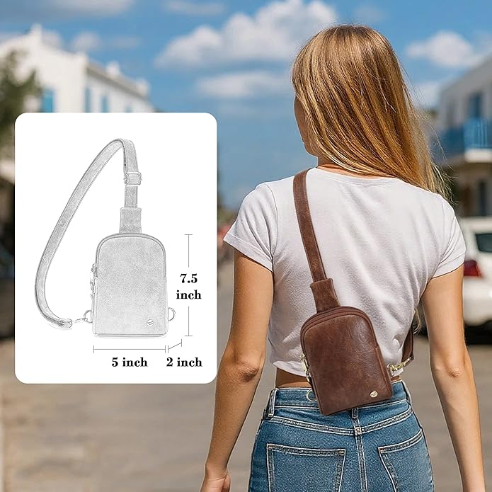 INICAT Travel Small Crossbody Sling Bags Women Cross Body Purses Passport Holder Vegan Leather Fanny Packs Birthday Gifts
