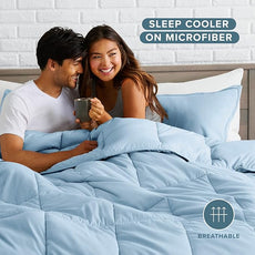 Bare Home Comforter Set - King/California King Size - Ultra-Soft - Goose Down Alternative - Premium 1800 Series - All Season Warmth (King/Cal King, Light Blue)