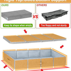 punemi Extra Large Under Bed Storage 65L, 42*16.5*5.8 in Tall underbed storage containers with Lids, Sturdy Closet Organizers and Storage Bins Bags for Blankets Comforter Sweaters Wrapping Paper 2PACK