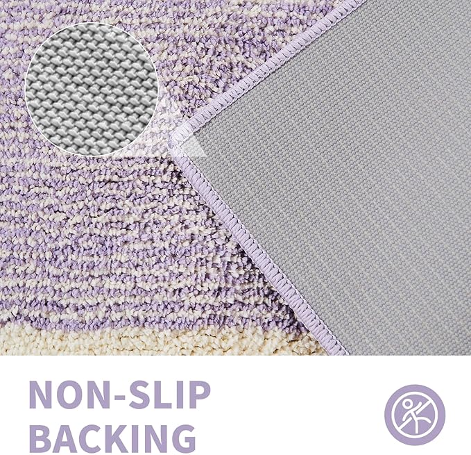 CozeCube Bath mats for Bathroom Non Slip, Fluffy Absorbent Microfiber Bath mat Washable, Aesthetic Bathroom Rugs, Large Purple Bath mat, Lavender, 36" x 24"