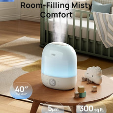 DREO Humidifier 409S, Humidifiers for Bedroom Baby, Ultra Quiet 28dB & 3L Top Fill Cool Mist Humidifier for Nursery, Smart Air humidifier for Plants, 1500+ RGB Night Light & Sleep Routine Trainer