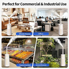 Humidifier Large Room - GloryAir 6.3Gal/24L 4X Atomizers Top Fill Whose House Large Cool Mist Quite Humidifiers 1500mL/h for Home Bedroom 3000 ft² with Auto Mode for Commercial Office Plants