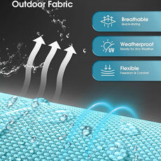 Ciokea Upgraded Aluminum Outdoor Lounge Chair - No Assembly Needed, Foldable Patio Chaise Lounge with 5 Adjustable Positions, Reinforced Frame for Extra Durability, Pool Beach Lounge Chair,Lake Blue