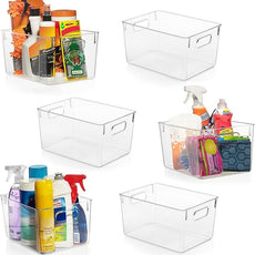 ClearSpace Clear Plastic Storage Bins – Pantry Organizers & Storage Containers, Cabinet Organizer - Home Organization Must Haves for Kitchen, Laundry Room, Office, Closet, Garage & Freezer
