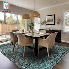 RUGSURE Washable Area Rug - 1/6 Thick - Stain & Water Resistant Non-Slip - Resistant Rug for Living Room, Bedroom, Nursery, Pet & Child Friendly, Vintage Charm Area Rugs (Green, 5' x 7')