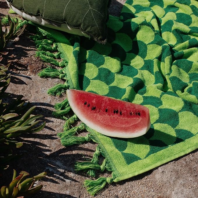 sea me at home 100% Turkish Cotton Bath, Beach, and Pool Towel with Unique Design - 31x62 Inches (Ocean Moss)