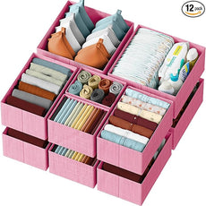 Drawer Organizer Set of 12 Pink - Nursery, Bedroom, Closet Organizer & Storage