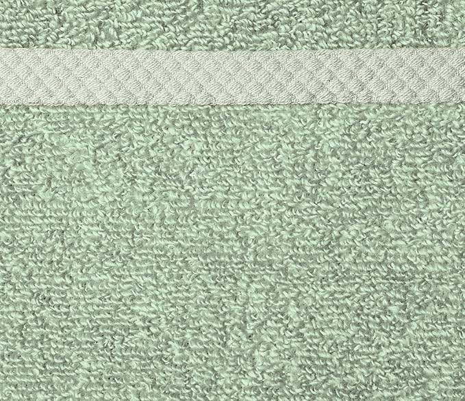 Amazon basics cotton washcloths, Lightweight quick-dry, 12" x 12", 12-pack, seafoam green