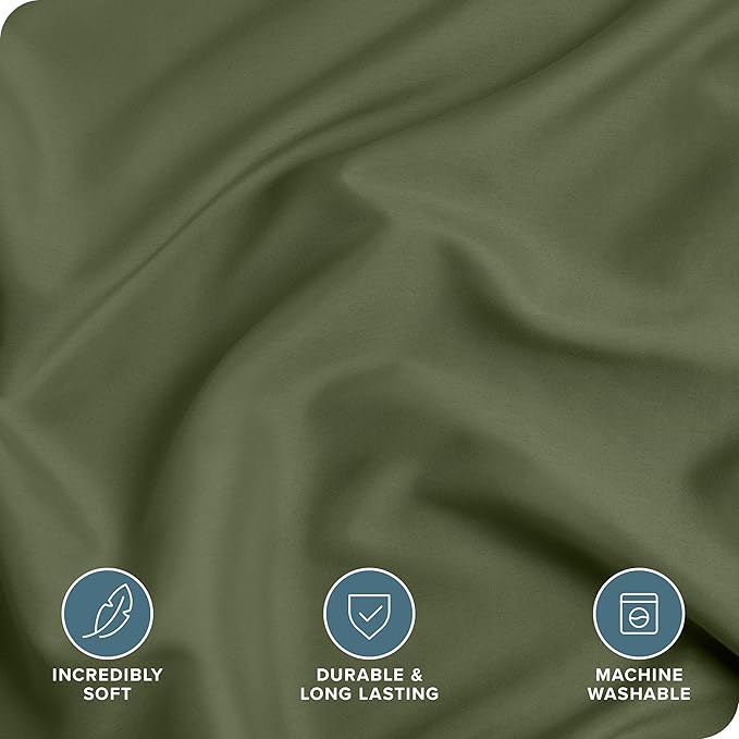 Bare Home Bedding Duvet Cover King Size - Premium 1800 Super Soft Collection - Lightweight, Cooling - Soft Breathable Bedding Duvet Cover (King, Cypress)