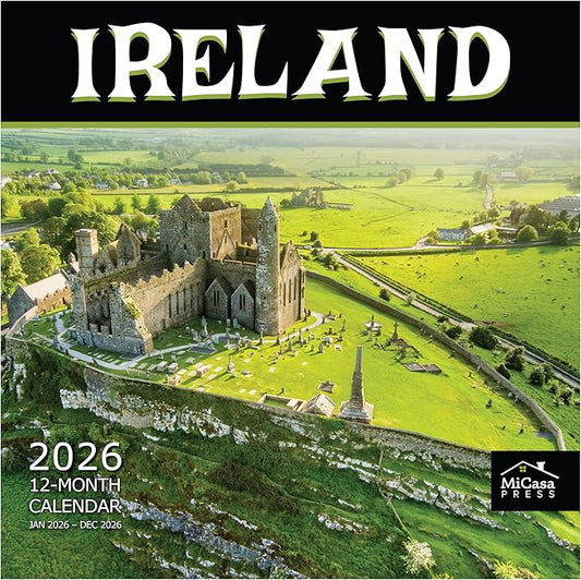 MICASA PRESS Ireland 2026 Wall Calendar 12 Month | 12" x 24" Open | Thick & Sturdy Paper | Holiday Gift | Irish Europe Travel Calendar 2026
