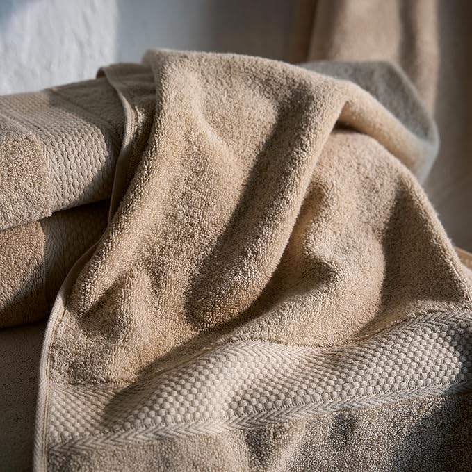 BAGNO MILANO Turkish Towels, Ultra Soft, Plush Luxury Turkih Cotton Bath Towels, Quick Dry Towel Set Made in Turkey (Sand Beige, 2 Pcs Bath Towel Set)