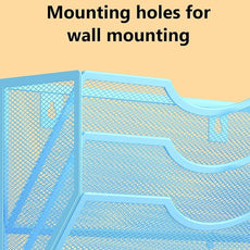 Kuntine.B Wall File Organizer (Blue, 3 Tier)