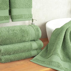 Cotton Paradise Hand Towels for Bathroom, 100% Cotton Turkish 4 Piece Hand Towel Set, Soft Absorbent Face Towels, Sage Green Hand Towels
