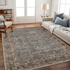 Area Rug 5'x7' Washable Rug Traditional Floor Cover Thin Retro Kitchen Indoor Distressed Non Slip Carpet for Living Room Bedroom Dining Room